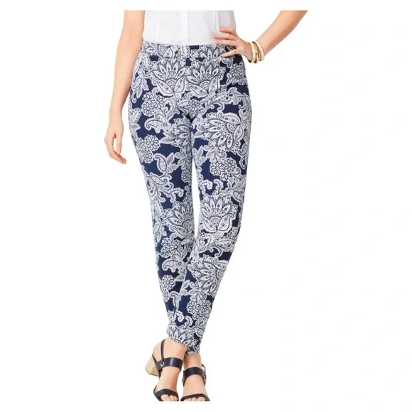 TALBOTS CHATHAM ANKLE PANTS - CURVY FIT - PAISLEY - Picture 3 of 5